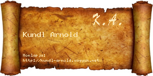 Kundl Arnold névjegykártya